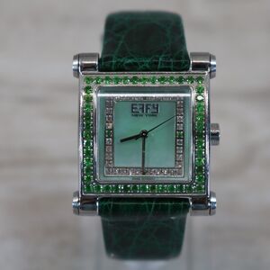 Effy New York Watch – Pre‑Owned, New Battery, Square, Green